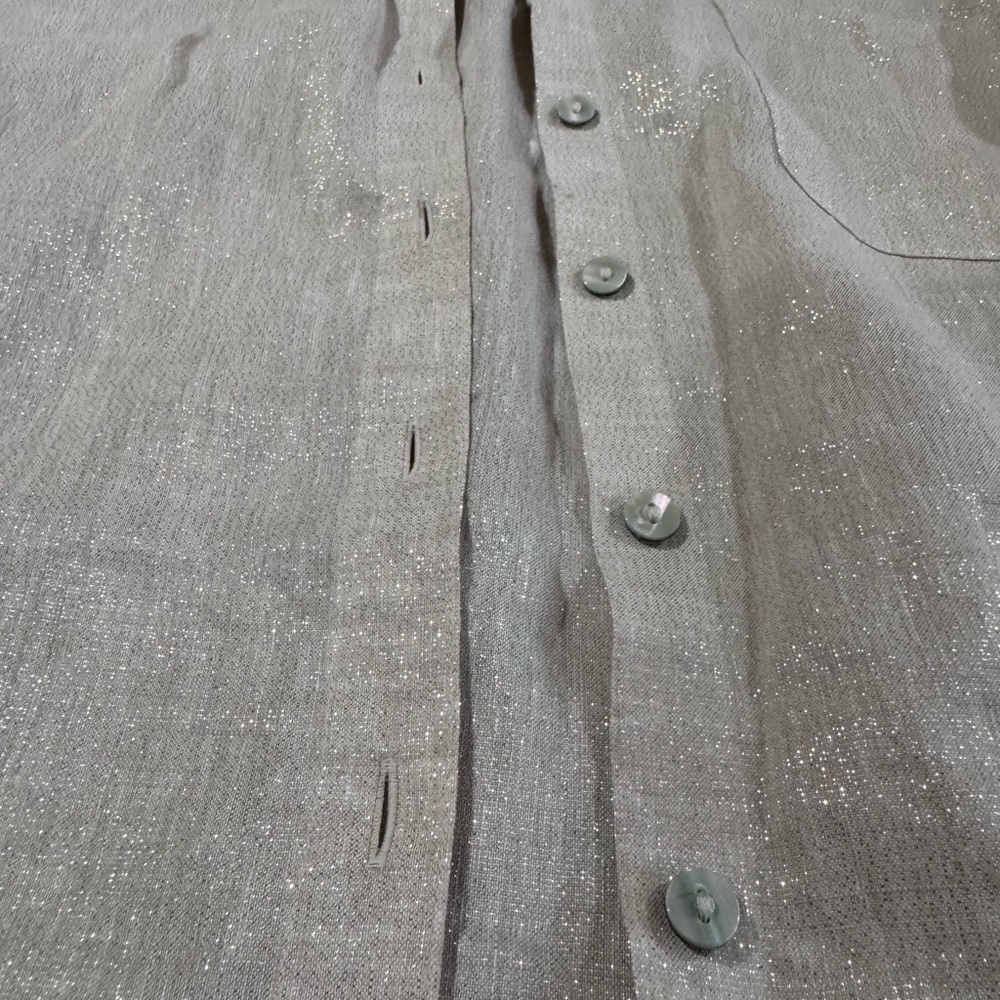Chico's Cream Notched Collar Button Down Shirt - Picture 11 of 11